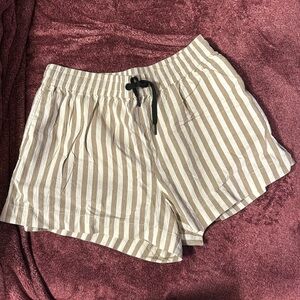 Everlane Green and White Strip Shorts